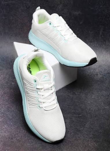 White and mint sneakers